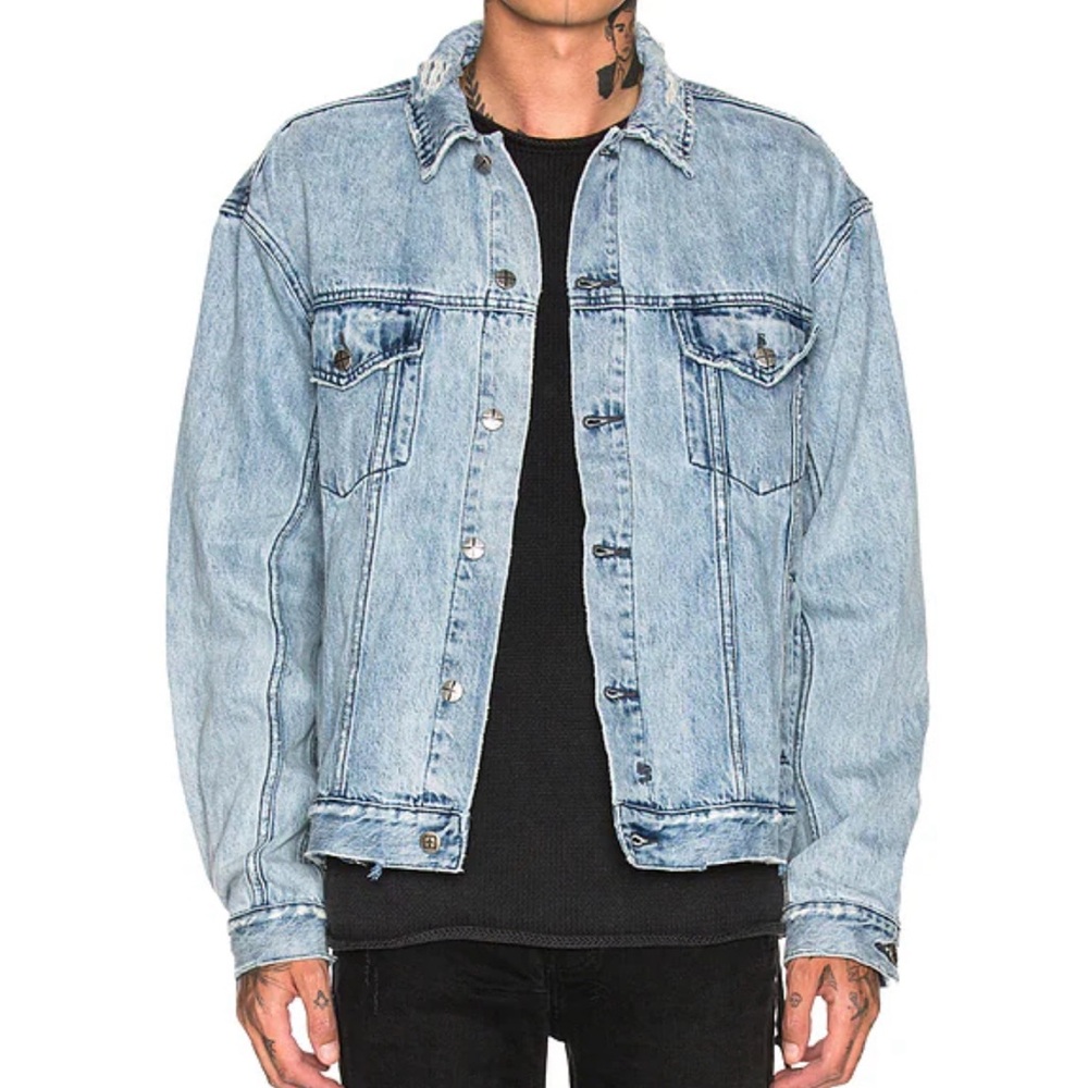 Ksubi Light Blue Denim distressed jacket.